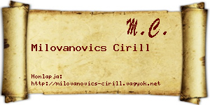 Milovanovics Cirill névjegykártya